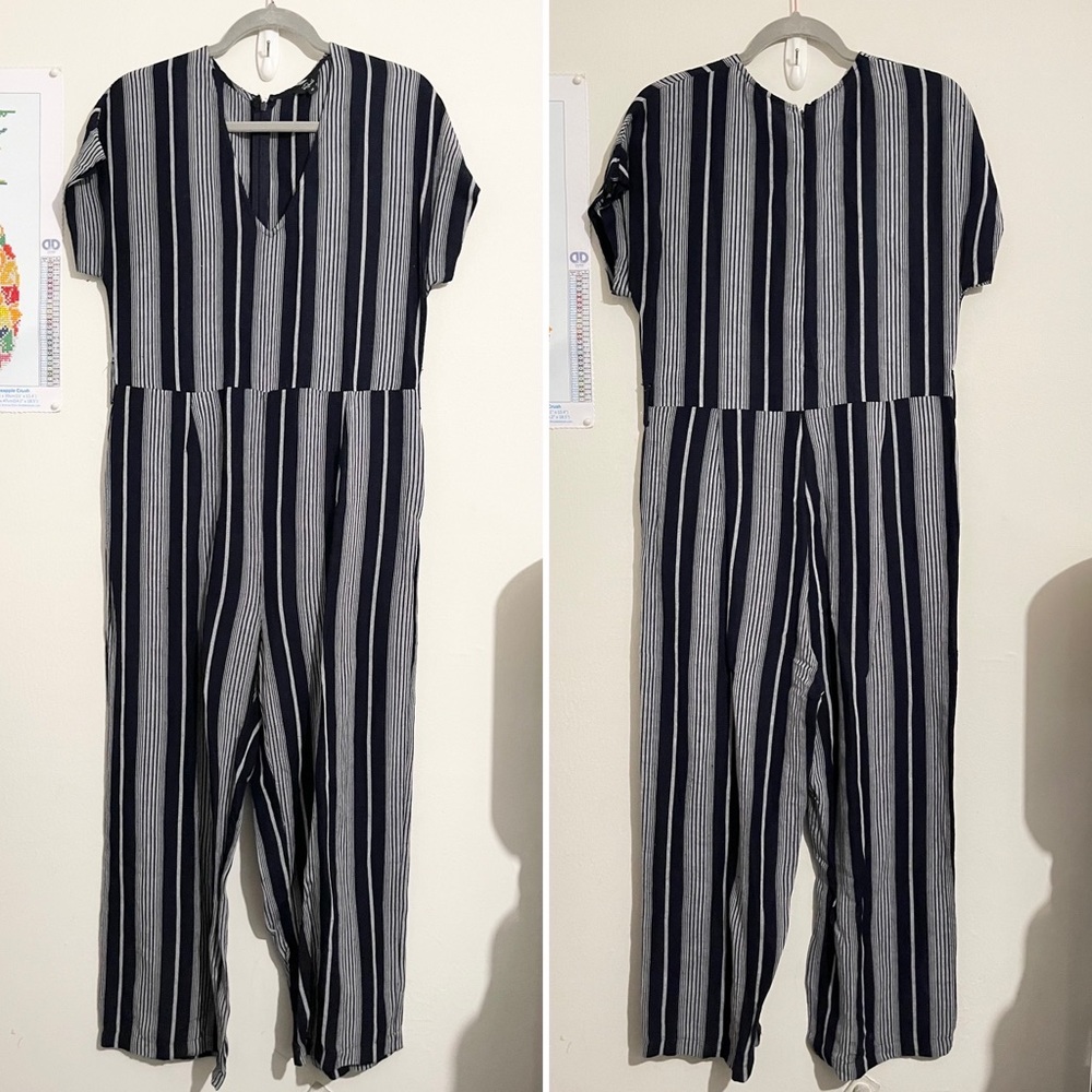 Rails Striped Short Sleeve Jumpsuit Size Medium - image 1